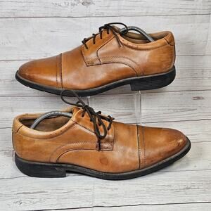 Nunn Bush Men's Cap Toe Oxford Tan Brown US 11M Leather Comfort Gel Lace Up